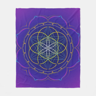 Samen von Leben yantra u. Metatrons Würfel-Mandala Fleecedecke