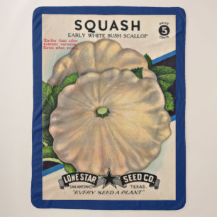 Samenpaket der 50er Jahre, weißer Squash-Druck Sherpadecke