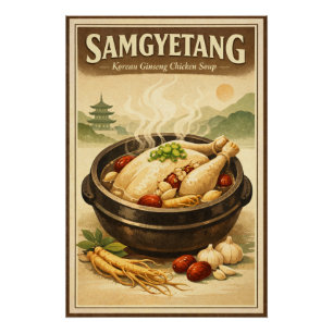 Samgyetang, traditionelle koreanische Ginseng-Hühn Poster