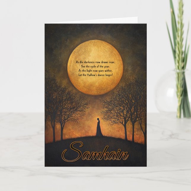 Samhain Autumn Grußkarte, benutzerdefinierbar Dankeskarte (Vorderseite)