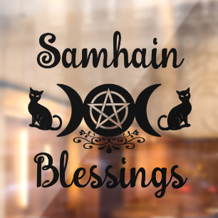 Samhain Blessings Celtic Wiccan Halloween Fensteraufkleber