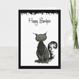Samhain Cat Greeting Card Karte