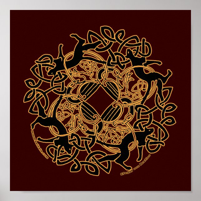 Samhain Cats keltische Kunstdrucke Poster (Vorne)