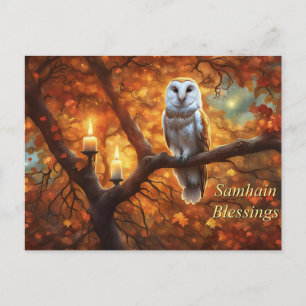 Samhain-Eulenkertzen  Feiertagspostkarte
