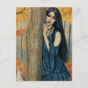 Samhain Gotischer Herbst Fantastische Kunstgeschic Postkarte