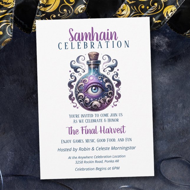 Samhain Harvest Potion Flasche Halloween-Party Einladung (Von Creator hochgeladen)