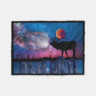 Samhain Mond Galaxy Stonehenge Fleece-Decke Fleecedecke