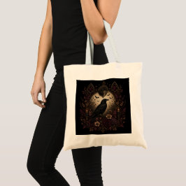 Samhain Nocturne Gothic Raven und Dunkler Mond  Tragetasche