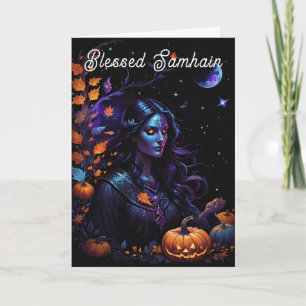 Samhain Pagan Hexe Seligen Halloween Herbstnacht Karte