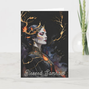 Samhain Pagan Hexe Seligen Halloween Herbstnacht Karte