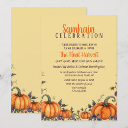 Samhain Party Fall Pumpkins & Blätter Einladung