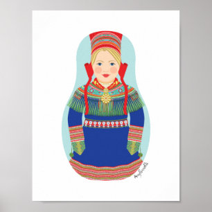 Sami (blondes Haar) Matrjoschka-Plakat Poster