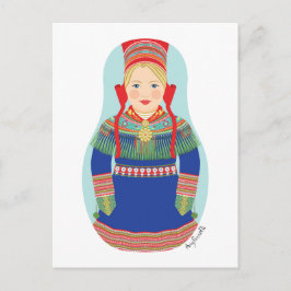 Sami (blondes Haar) Matryoshka Postcard Postkarte