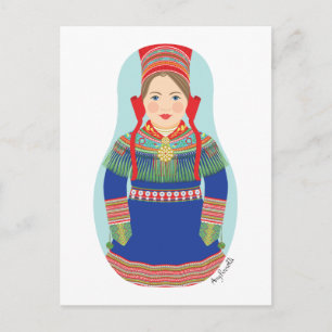 Sami (cheveux bruns) Matryoshka Carte postale