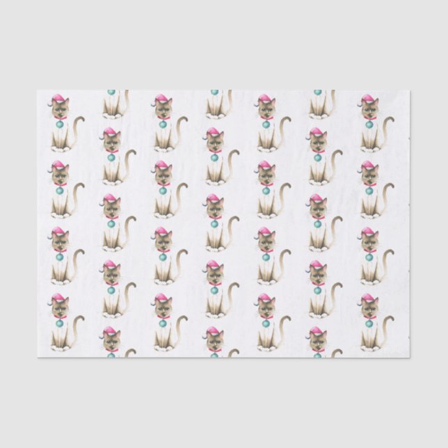 Samiese Cat Christmas Tissue Paper Seidenpapier (Vorderseite)