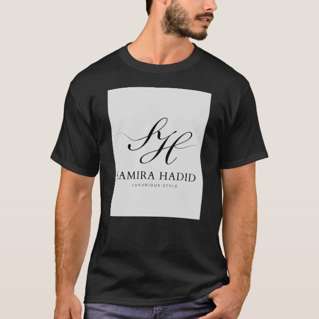Samira Hadid Monogramm Luxus T-Shirt (Vorderseite)
