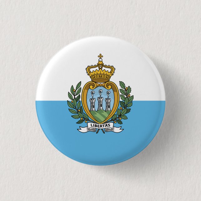 Sammarinische Flagge, Flagge von San Marino Button (Vorderseite)