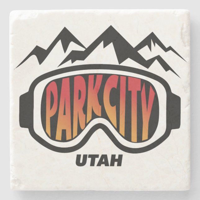 Sammelbarer MarmorUntersetzer Park City Utah Steinuntersetzer (Vorderseite)