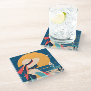 Sammelbares Anime-inspiriertes Glas-Set Glasuntersetzer