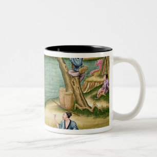 Sammeln der Maulbeeren Zweifarbige Tasse