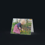 Sammeln-Löwenzahn Notecards Karte<br><div class="desc">Notecards mit einer meiner Lieblingsphotographien.  Stellt unsere Tochter als Löwenzahn eines Kleinkindsammelns dar.</div>