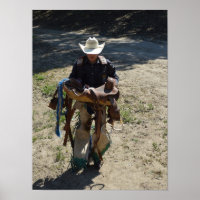 Sammeln Sie Cowboy in Strohhut-Poster