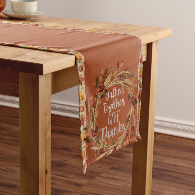 Sammeln Sie gemeinsam Erntedank Table Runner Mittelgroßer Tischläufer (Beispiel)