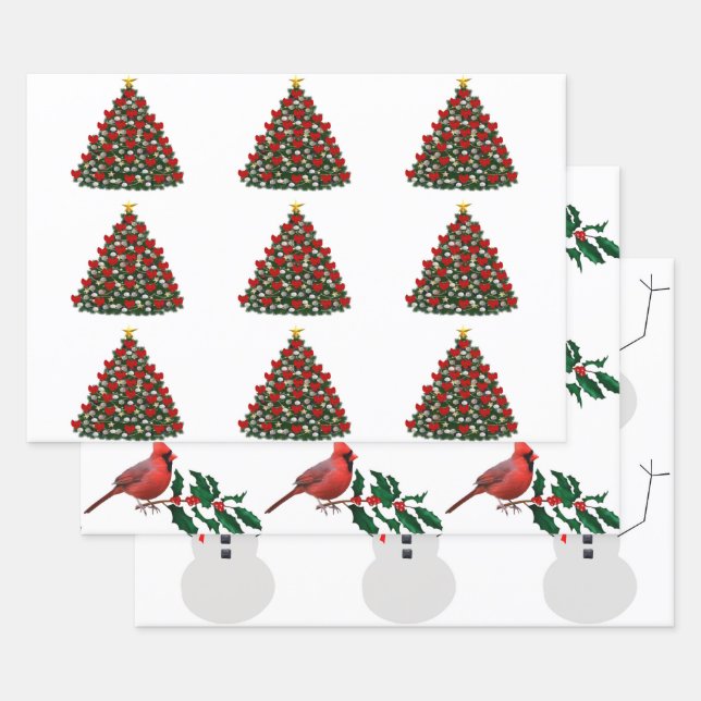 Sammelpapier für Weihnachtsfeiern 3 Flachblätter Geschenkpapier Set (Set)