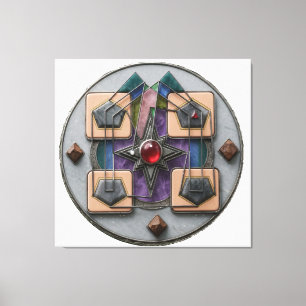 Sammelpunkt 3D: Mystisches geometrisches Artefakt Leinwanddruck