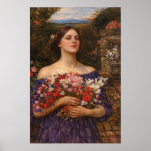 Sammelt Euch Rosenknospen von John William Waterho Poster