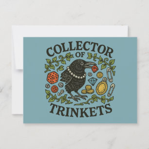 Sammler von Trinkets Crow Illustration Postkarte