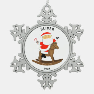 Sammlerobjekt für Reiter Pferdeliebhaber Schneeflocken Zinn-Ornament