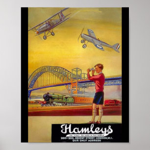 Sammlung alter Plakate für Hamley's Spielzeugladen