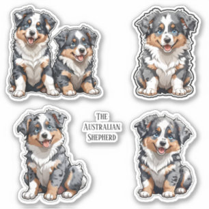 Sammlung australischer Shepherd-Stickers Aufkleber