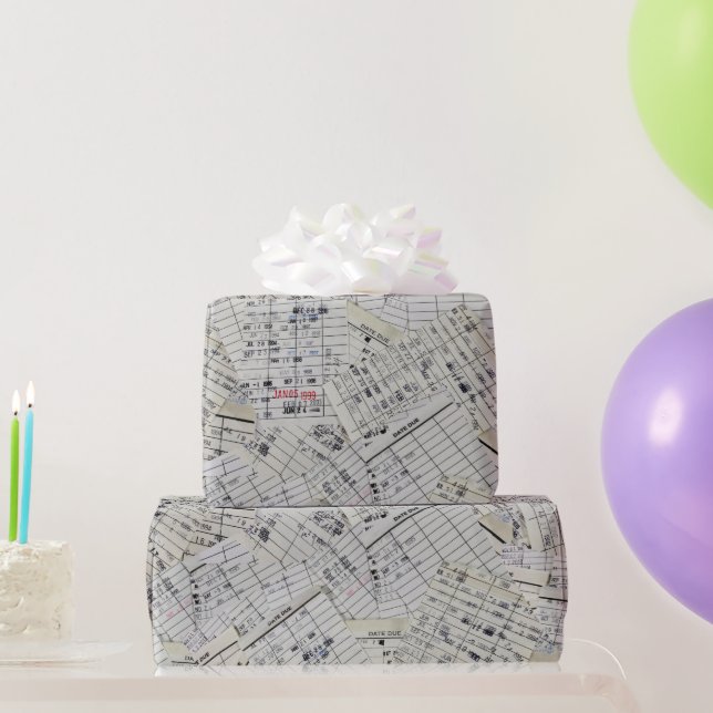 Sammlung der alten Bibliothekskarte Geschenkpapier (Partygeschenke)