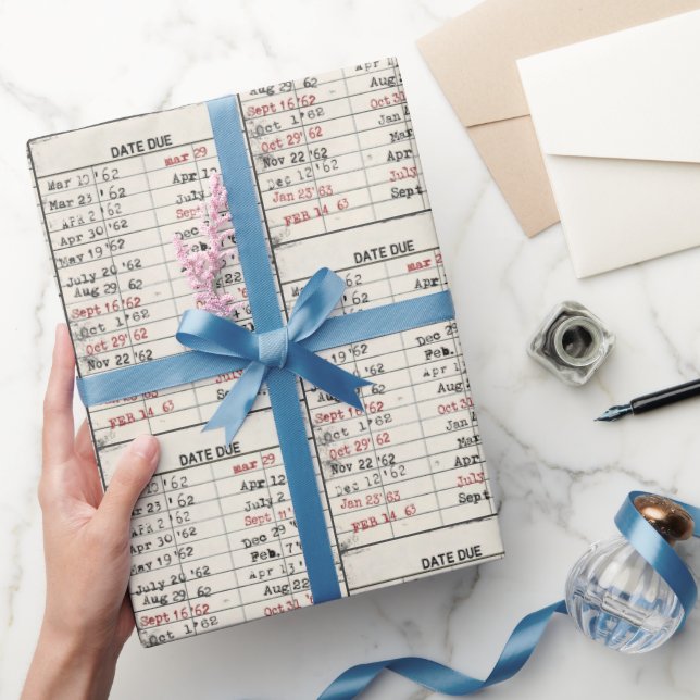 Sammlung der alten Bibliothekskarte Geschenkpapier (Schenken)
