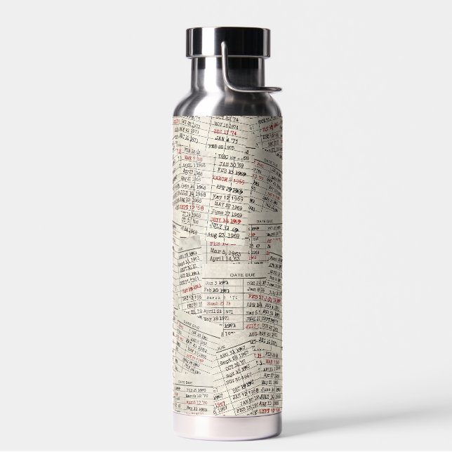 Sammlung der alten Bibliothekskarte Trinkflasche (Links)