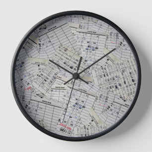 Sammlung der alten Bibliothekskarte Uhr