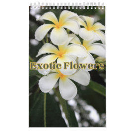 Sammlung exotischer Blume zeigt Wandkalender