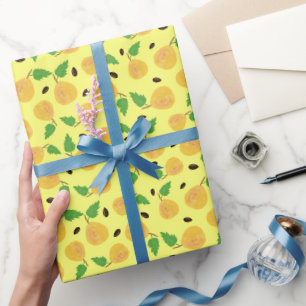 Sammlung Goldene Birnen Gelb Hell Geschenkpapier