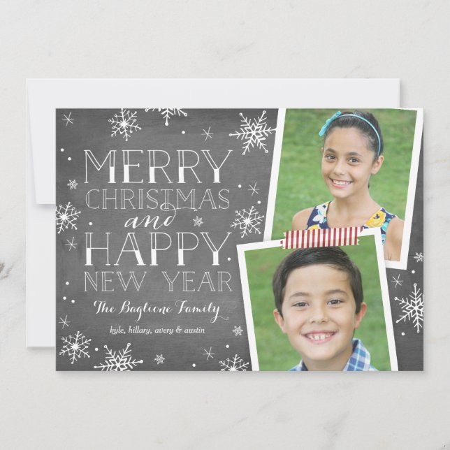 Sammlung handgezeichneter Schneeflocken Feiertagskarte (Vorderseite)