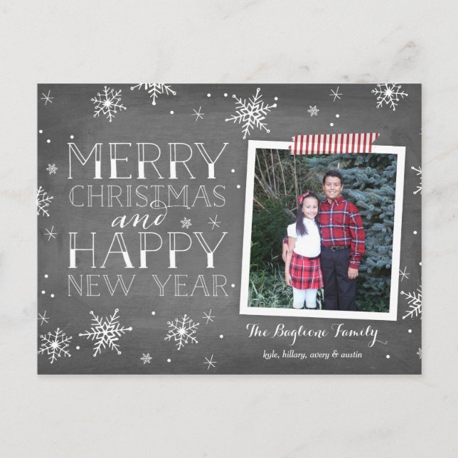 Sammlung handgezeichneter Schneeflocken Feiertagspostkarte (Vorderseite)