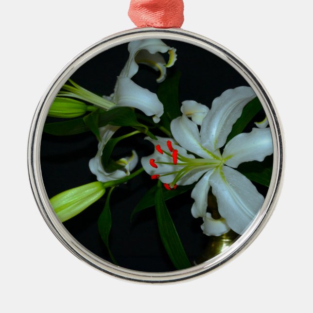 Sammlung irischer Muster und Blume Silbernes Ornament (Vorne)