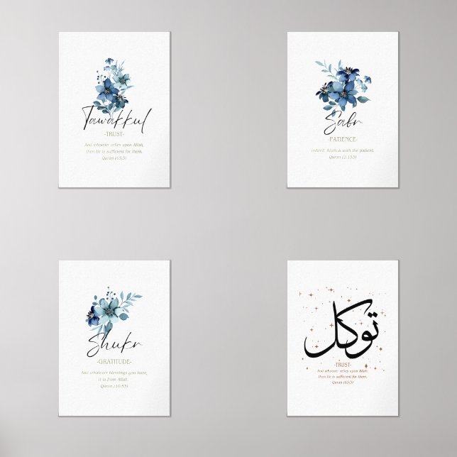 Sammlung islamischer Blumenkunst Bilderwand Sets (Vorderseite)