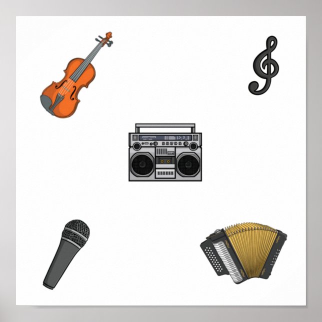 Sammlung Musikinstrumente Poster (Vorne)