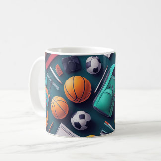 Sammlung verschiedener Sportgeräte Kaffeetasse