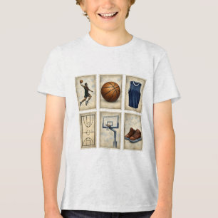 Sammlung vintage Basketball-Briefmarken Tri-Blend Shirt