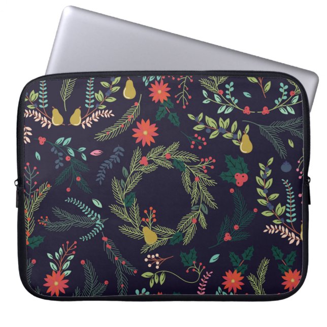 Sammlung Vintager Handzeichnungen Weihnachten H Laptopschutzhülle (Vorderseite)