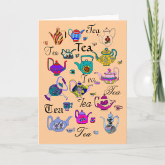 Sammlung Vintager Tepots (innen leer) Karte