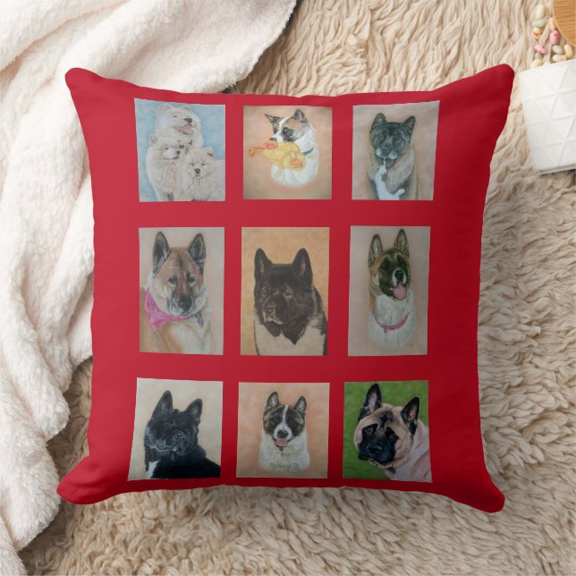 Sammlung von Bildern von akita Hunden Kissen (Decke)